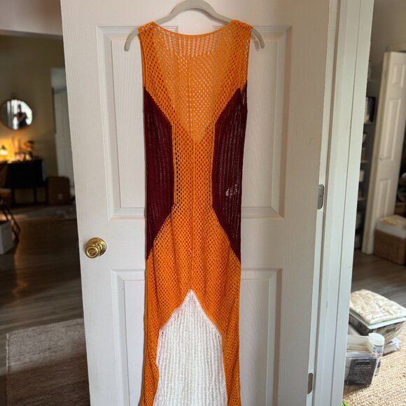 ZARA CROCHETED COLORBOCK TUNIC DRESS WHITE-ORANGE SIZE S | 2712/163 ; NWT - Picture 5 of 7